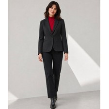 Zara Black Tailored Blazer Jacket One Button Sz 6 Office Chic Career Casual