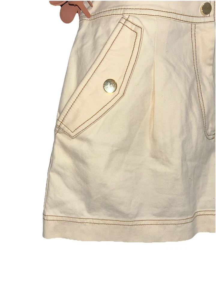 Veronica Beard Shorts Size 8 Ivory High Waisted Kerita Marine Flare Ret$348. - Image 4 of 4