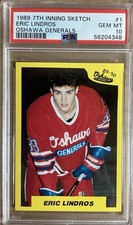 Eric Lindros 1989 7th Inning Sketch #1 Rookie Card PSA 10 HOF Legend Low Pop