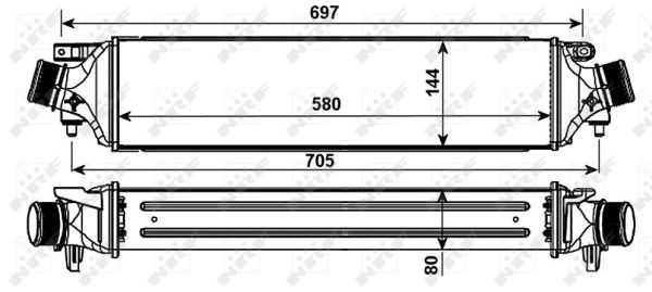 Ladeluftkühler 580 mm - 144 mm NRF für u.a. ALFA ROMEO GIULIETTA - Bild 5