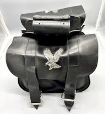 Vintage Willie & Max Black Magic Motorcycle Leather Saddle Bags Set