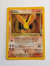 Moltres 12/62 Fossil Holo Pokemon Card WOTC 1999 - Excellent