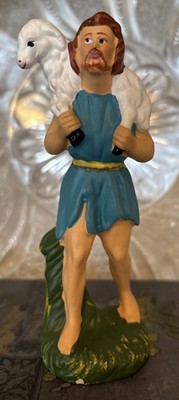 Vintage Nativity Shepherd  Japan Paper Mache Composition 5'' scale