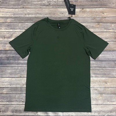 Virus Kombu Green Black Drift Short Sleeve Perforated Tech Athletic T Shirt New