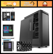 Max Storage E-ATX Computer Case, Dark Rock Design, High Airflow, Cable Managemen