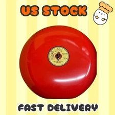 Red Fire Alarm Bell, 10 Inch 120 Vot