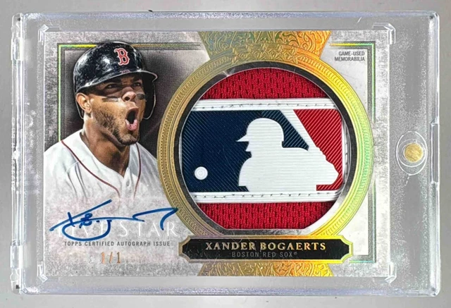 Xander Bogaerts 2020 Topps Five Star MLB Logo GU Logoman Patch Auto Jumbo 1/1