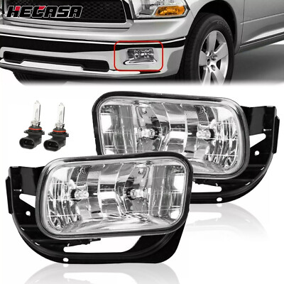 Front Fog Lights Lamps Fits 2010-2018 Dodge Ram 2500 3500 / 2009-2012 Ram 1500