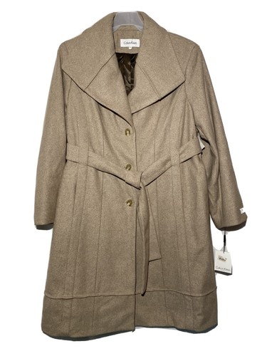 CALVIN KLEIN $380 Womens New Tan Trench 