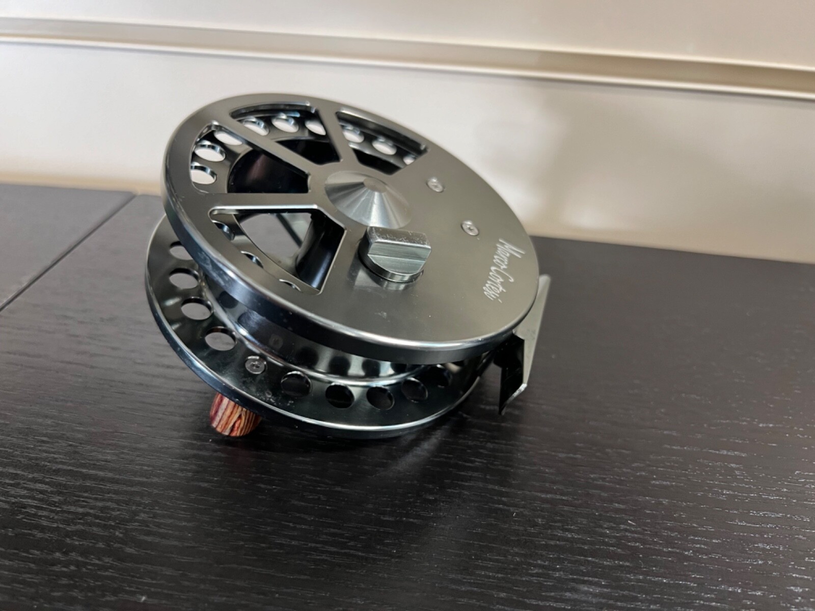 VINTAGE ANTIQUE FLY FISHING TACKLE MARCO CORTESI SILVER CENTRE PIN