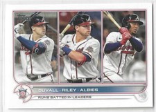 2022 Topps #181 Adam Duval Austin Riley Atlanta Braves Ozzie Albies RBI Leaders