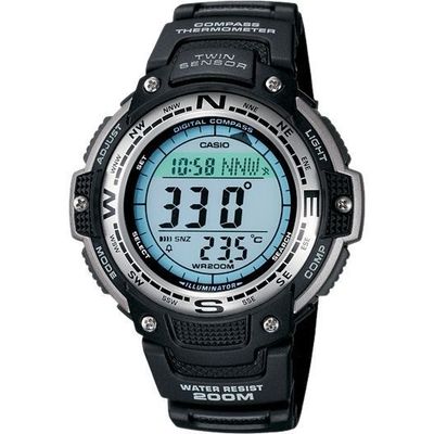 Genuine Casio Twin Sensor Sports Gear Sgw-100-1 Black Watch Black Strap