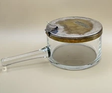 Vintage 1940’s Italian Cheese Keeper, With Brass Silver Plated Lid.