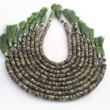 1 Strand Natural Cat's Eye Faceted Heishi Tyre Shape Gemstone Beads, Cat's Eye