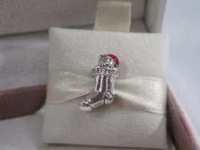 New NO BOX Pandora Christmas Stocking w/Red Enamel & CZ's  Charm #791773CZ Bear