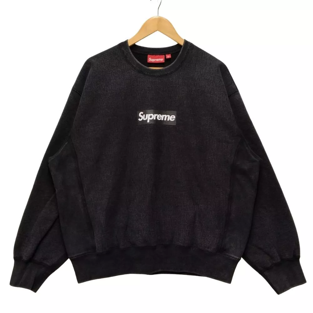 Logo boîte lavée SUPREME 25SS col rond noir L authentique / 45015