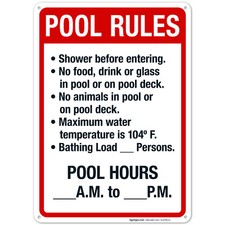 Pool Rules Sign, Pool Sign, SI-6790 