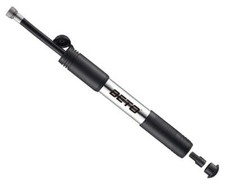 Beto Fly 1-Way Alloy Mini Bike Pump With Hose - PRESTA + SCHRADER ATTACHMENTS