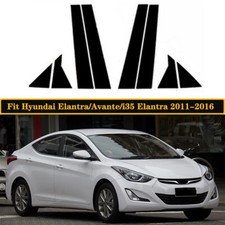 Gloss Black Window Pillar Posts Door Trim Fit For Hyundai Elantra 2011-2016