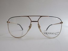 Vienna Line De Luxe 1316 49 Rare Vintage Gold Black Aviator Eyeglasses Germany