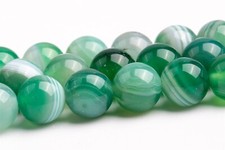 8MM Green Striped Agate Beads Round Gemstone Loose Beads