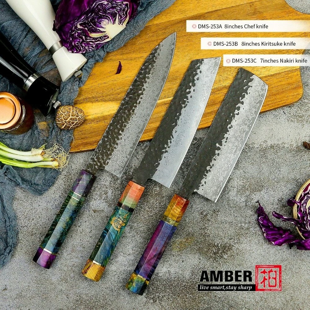 New Forged Knife Set Chef Kiritsuke Nakiri Cleaver Kitchen Tools Chef knifes