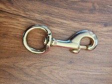 New 2 packs of 1 1/4" x 5" Solid Brass Heavy Duty Swivel Eye Bolt Snap