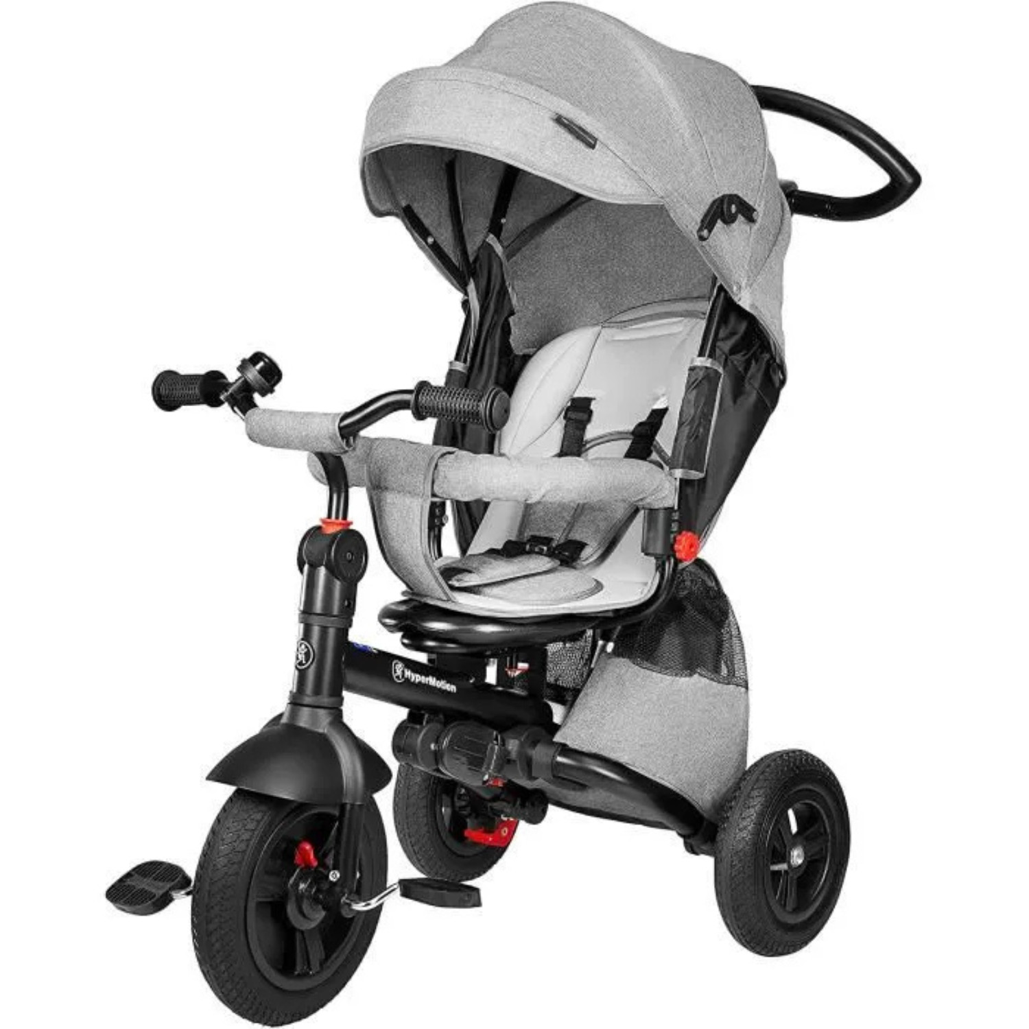 Tricycle évolutif confort avec siège pivotant ergonomique pour enfant gris