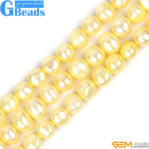 Freeform Coating 9-10mm Freshwater Pearls Beads For Jewelry Making 15" Big Size - Picture 8 of 36
