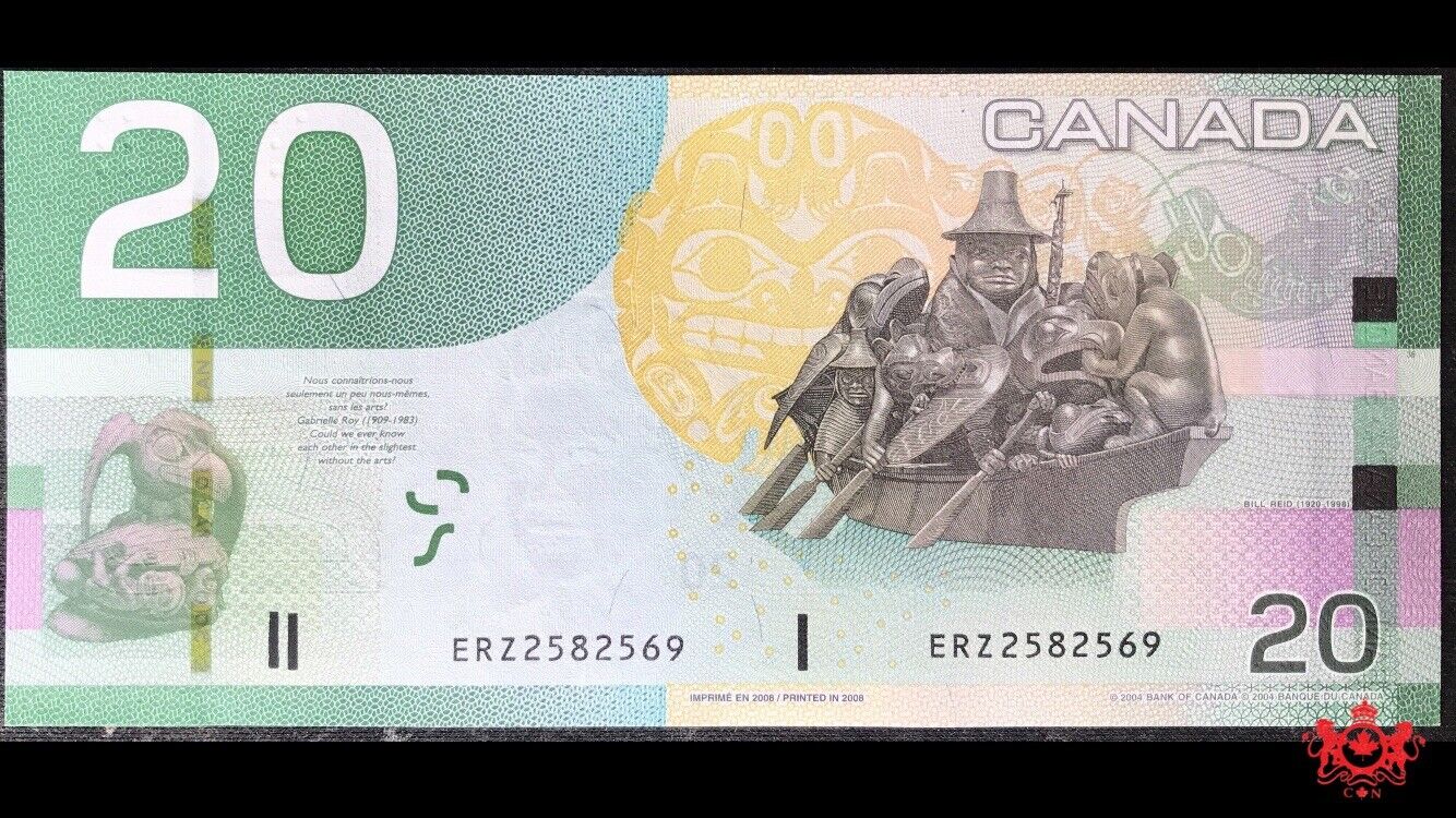 2008 Bank Of Canada $20 Jenkins/Carney ERZ2582569 - CHunc -