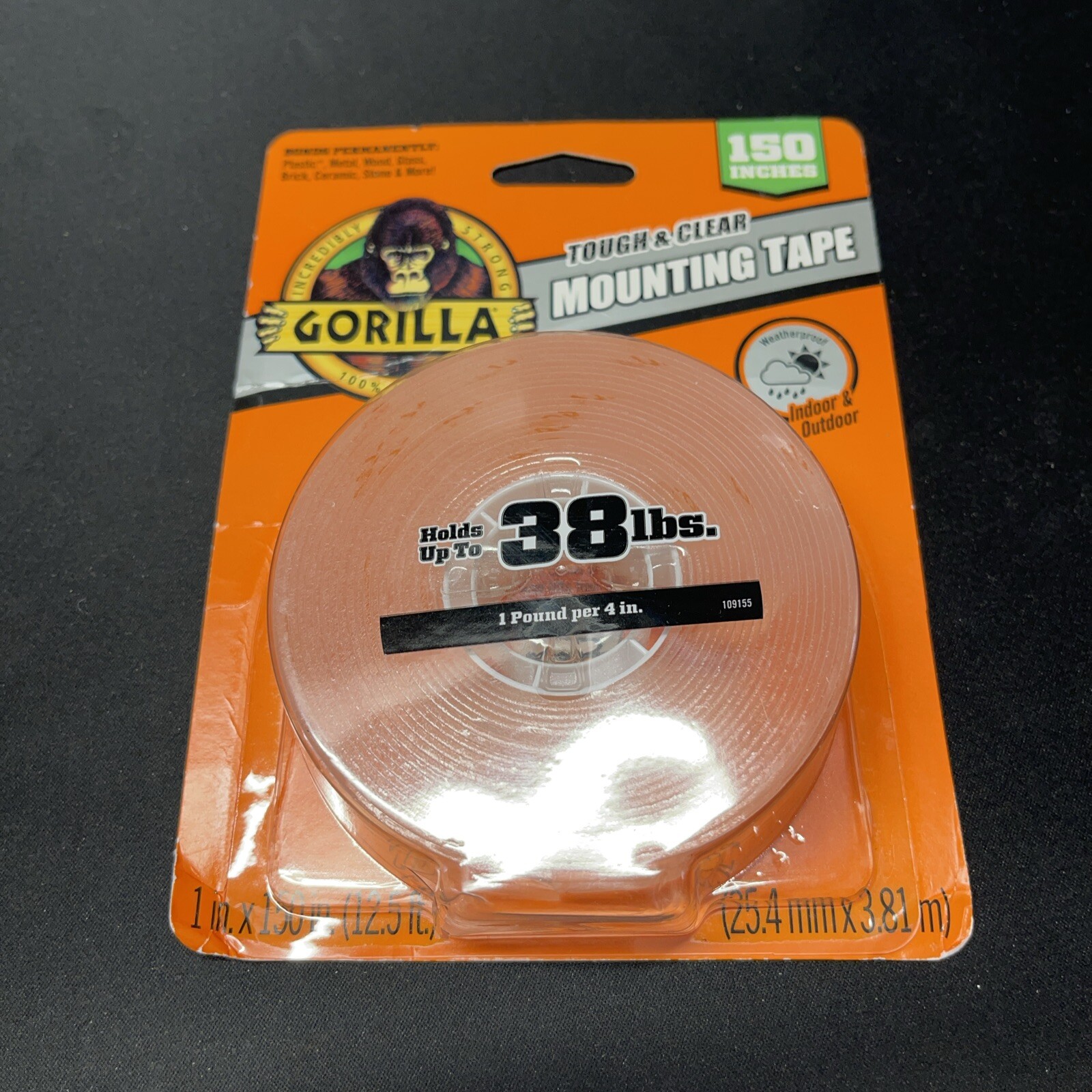 Gorilla Tough & Clear Double Sided Adhesive Mounting Tape XL, Clear, 1" x 150" eBay