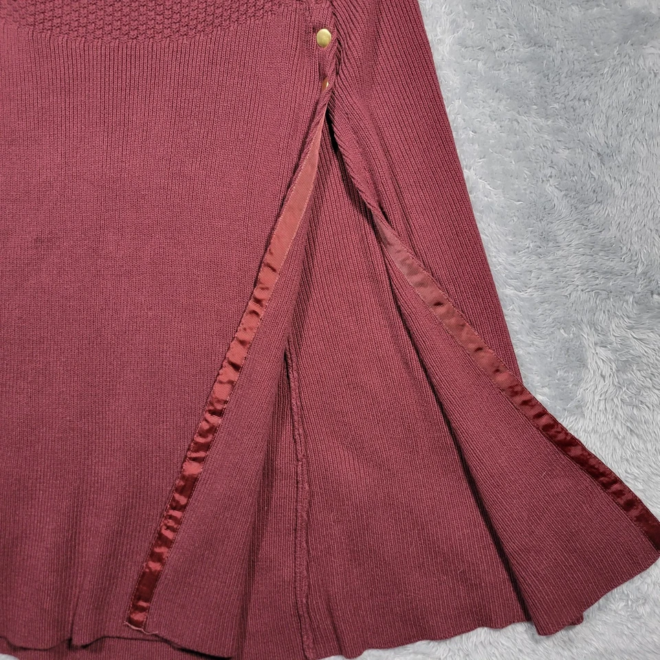 GILI Suéter Poncho Mujer M/L Borgoña Capa con Cierre a Presión Cuello Simulado Foto 2 de 4