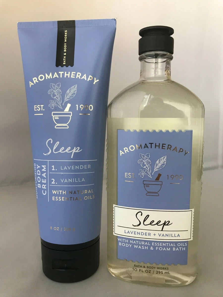 SET BATH BODY WORKS AROMATHERAPY SLEEP LAVENDER VANILLA Body Wash Body Cream
