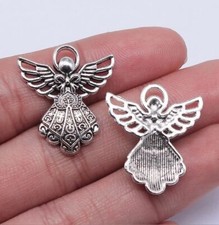 50pcs 27  24mm Alloy Charm Pendant angel Wing Tibetan Silver Crafts EF3362