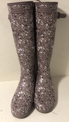 Hunter Particle Print Waterproof Tall Rainboot Women Size 6