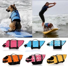 Pet Swimming Water Safety Vest Dog Life Jacket Swimsuit Lifesaver w/ PULL Handle
