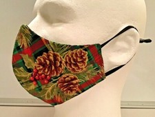 Winter Holiday Face Mask Reversible Washable Adjustable Soft Elastic