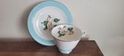Vtg Homer Laughlin Lifetime Turquoise Magnolia Tea Cup and Saucer Robin Egg Blue — photo 8