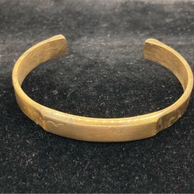 Vintage Gold Tone Speidel Open Cuff Bracelet ID Personalized (B)