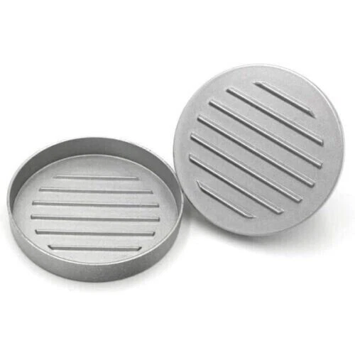 FORMA PRESSA PER HAMBURGER STAMPO PER CARNE CON MANICO IN LEGNO ALLUMINIO PANINI - Immagine 3 di 4