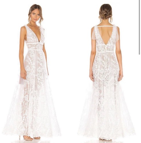 New BRONX & BANCO Tunisia Embroidered Tulle Bridal Gown in White Sz 4 (small) US - Picture 14 of 14