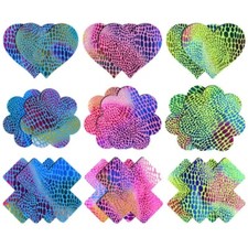 20 Pairs Nipple Covers with Strong Adhesion Colorful Fish Scales Breast Pasties