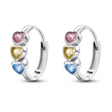 MULA Original Hearts Hoop Earrings AAA CZ For Women Jewelry 925 Sterling Silver