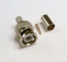 10 Pack BNC Crimp On RG59 3 Pcs Coax Cable Adapter Connector 
