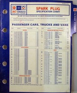 1993 ac delco spark plug specification chart ebay spark plug chart