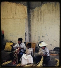 Basket Weaving Mexico City Center 1960s Stereo Realist 3D Slide #1560