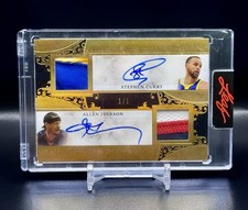 2023 Leaf Steph Curry / Allen Iverson Dual Game Used Patch Autograph #1/1 