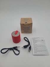 Mini Wireless Bluetooth Speaker In Red With USB Wire, And Audio Wire, Tested