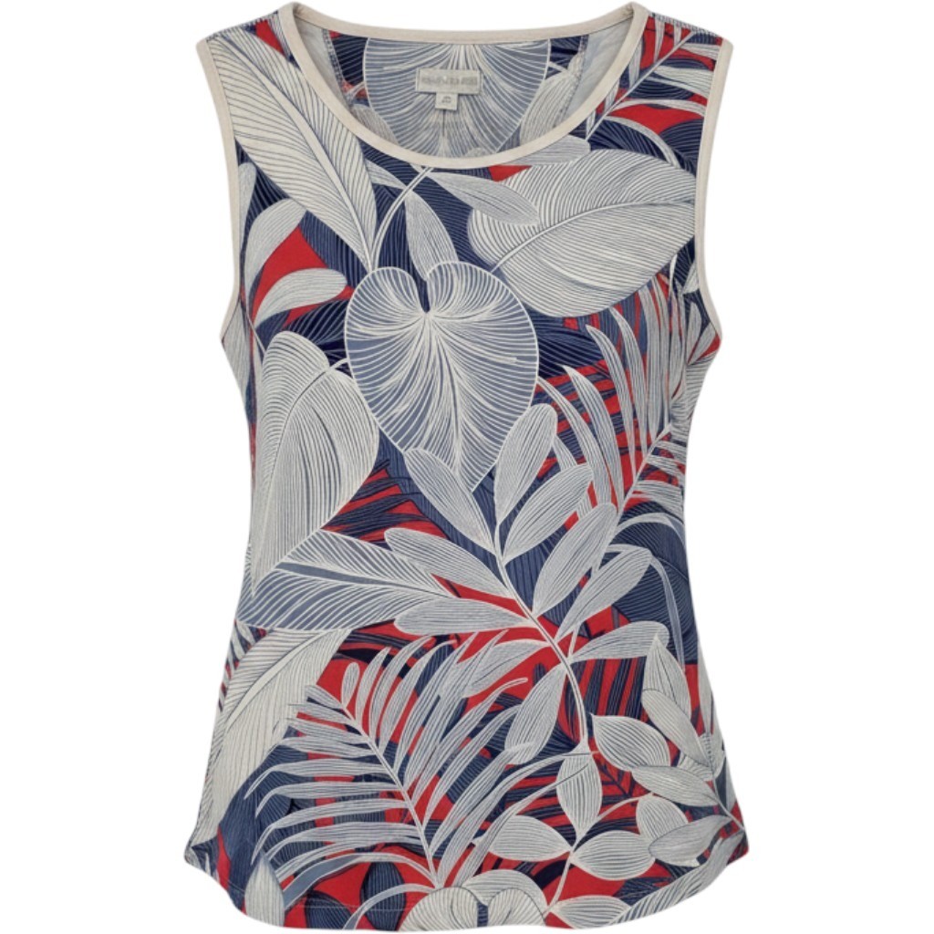 Tommy Bahama Tank Top Womens Medium Red Blue Excellent IslandZone Tropical Print