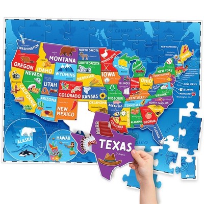 United States Puzzles for Kids Ages 4-6 - Educational Toys for Boys, Girls - ...